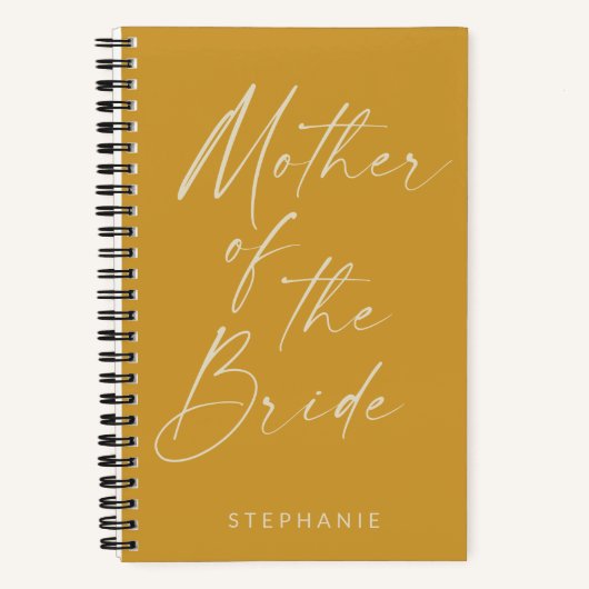 花嫁のミニマル黄パーソナライズされた色  ノートブック (正面)