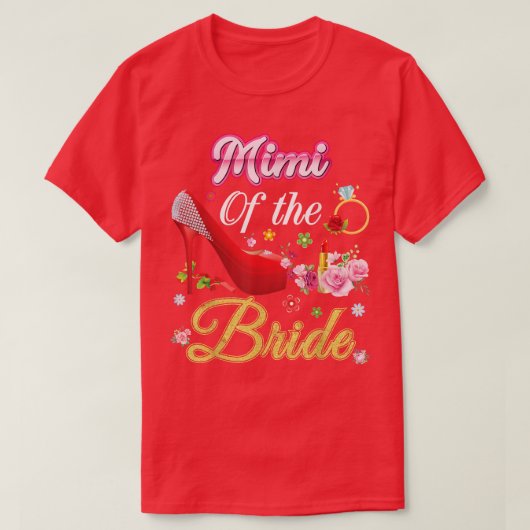 花嫁のミミHappy's Flower 結婚 Pink Shoe M Tシャツ (デザイン正面)