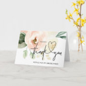 花嫁のメイドは花嫁ピンク結婚から贈り物をありがとう カード (黄色い花)