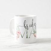 花嫁のメイドギフトマグ、フローラ結婚披露宴ギフト、 コーヒーマグカップ (正面左)