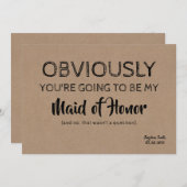 花嫁のメイド/メイド・オブ・オーナー(花嫁付き添い人)おもしろいかわいい 招待状 (正面/裏面)