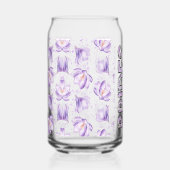 花嫁のメイド 紫の花 ガラス缶 (正面)