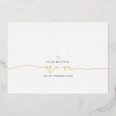 花嫁のモーニング結婚メッセージ 箔招待状 (正面)