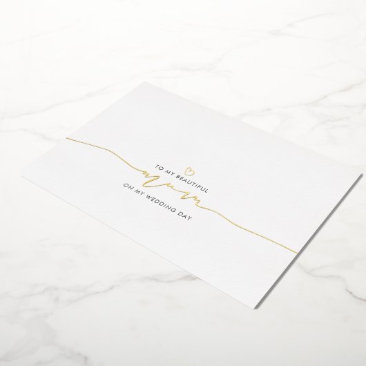 花嫁のモーニング結婚メッセージ 箔招待状 (回転した状態)