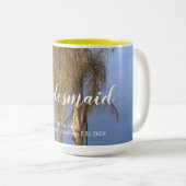 花嫁のヤシの木パーソナライズされたマグカップ ツートーンマグカップ (正面右)
