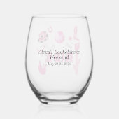 花嫁のラストライドバチェロレッテワイングラス ステムなしワイングラス (裏面)