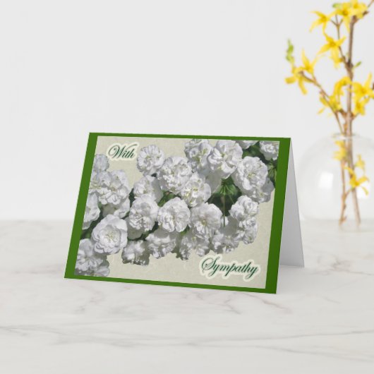 花嫁のリースによってSpireaは悔やみや弔慰カードが開花します カード (黄色い花)