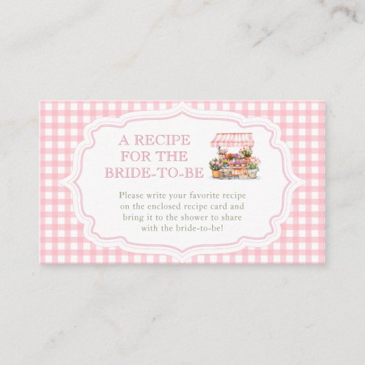 花嫁のレシピを離れた エンクロージャーカード (正面)