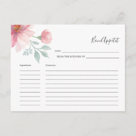 花嫁のレシピカードピンクの水色の花 シーズンポストカード