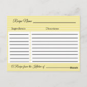花嫁のレシピカード結婚のレシピ ポストカード (裏面)