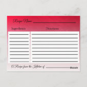 花嫁のレシピカード結婚のレシピ ポストカード (裏面)