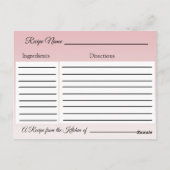 花嫁のレシピカード結婚のレシピ ポストカード (裏面)