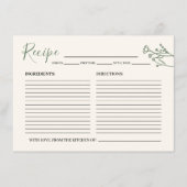 花嫁のレシピカー素朴ド エンクロージャーカード (正面)