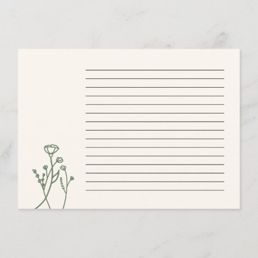 花嫁のレシピカー素朴ド エンクロージャーカード (裏面)