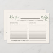 花嫁のレシピカー素朴ド エンクロージャーカード (正面/裏面)