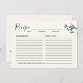 花嫁のレシピカー素朴ド エンクロージャーカード (正面/裏面)