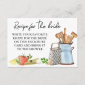 花嫁のレシピブライダルシャワー水彩 エンクロージャーカード (正面)