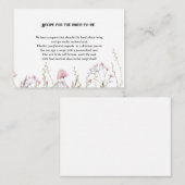 花嫁のワイルドフラワーブライダルシャワー要求レシピ エンクロージャーカード (正面/裏面)