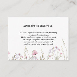 花嫁のワイルドフラワーブライダルシャワー要求レシピ エンクロージャーカード