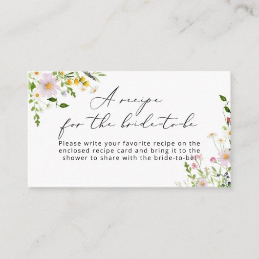 花嫁のワイルドフラワーレシピ エンクロージャーカード (正面)