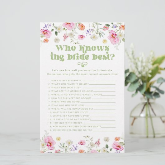 花嫁のワイルドフラワー最高ののブライダルのゲームを知っている (スタンド正面)