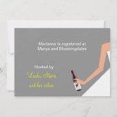 花嫁のワインの招待の銀のブロンドの女性の真珠 招待状 (裏面)