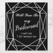 花嫁のワインラベル、花嫁の幾何学的 ワインラベル (シングルラベル)