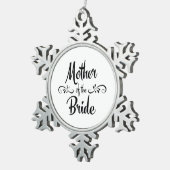 花嫁のヴィンテージのスタイルの母 スノーフレークピューターオーナメント (右)