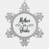 花嫁のヴィンテージのスタイルの母 スノーフレークピューターオーナメント (正面)