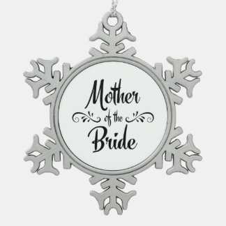 花嫁のヴィンテージのスタイルの母 スノーフレークピューターオーナメント