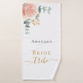 花嫁の一団 ローズゴールド フラワー ユーカリ グリーン バスタオルセット
