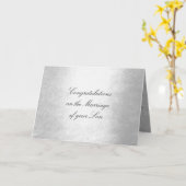 花嫁の両親おめでとうシルバーグラム カード (黄色い花)