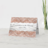 花嫁の両親おめでとうピンクローズ金ゴールド カード (正面)