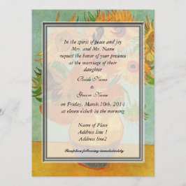 花嫁の両親の招待、ファン・ゴッホ・サンフラワー 招待状