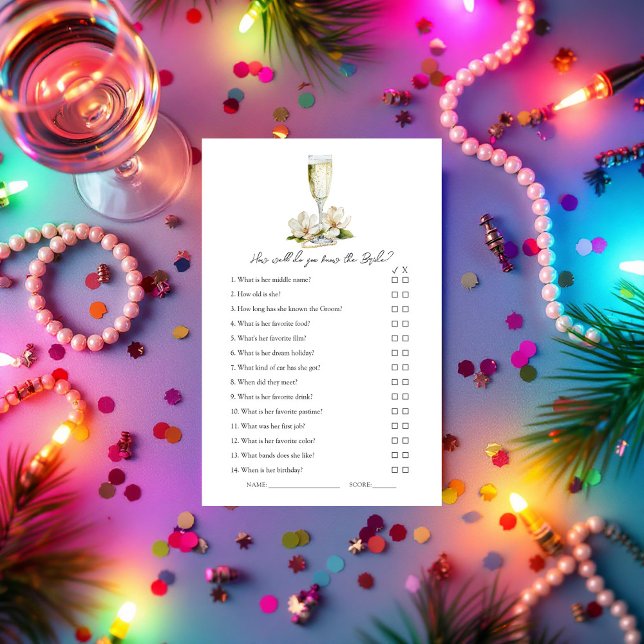 花嫁の事は知ってるのか？ブライダルシャワーゲーム (How Well Do You Know the Bride? Bridal Shower Game)