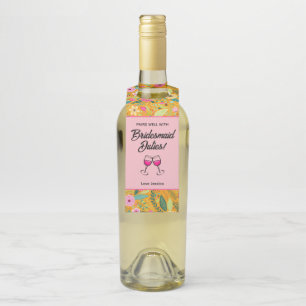 花嫁の介添え人としての義務にぴったり ワイン ボトルネックタグ