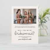 花嫁の介添え人になってくれる? フォトプロポーズカード 招待状 (スタンド正面)