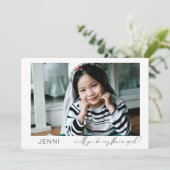 花嫁の介添え人になって! フォトプロポーズ カリグラフィー 招待状 (スタンド正面)