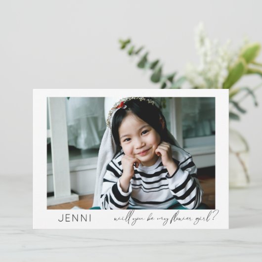 花嫁の介添え人へのお願いカード　カリグラフィー 招待状 (スタンド正面)