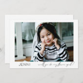 花嫁の介添え人へのお願いカード　カリグラフィー 招待状 (正面/裏面)