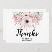 花嫁の介添え人への感謝のカード | 花柄 サンキューカード (正面/裏面)