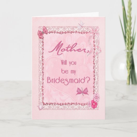 花嫁の介添え人への招待状（クラフトデザイン） サンキューカード (正面)