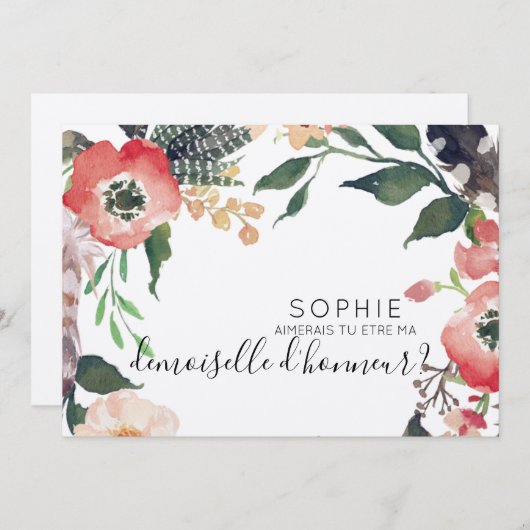 花嫁の介添え人への招待状 招待状 (正面/裏面)