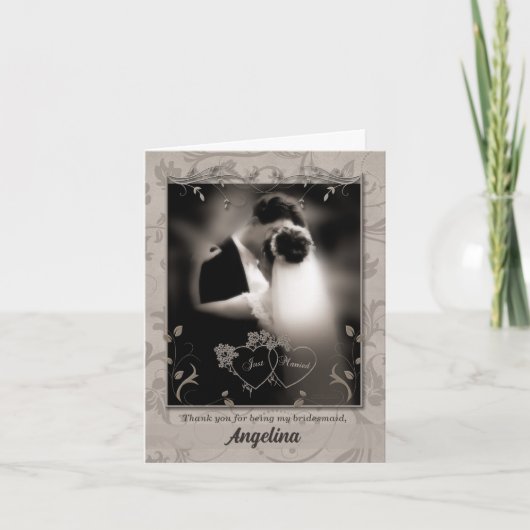 花嫁の介添え人への結婚式のお礼 サンキューカード (正面)