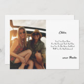 花嫁の介添え人カスタムプロポーズカードテンプレート 招待状 (正面/裏面)