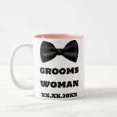 花嫁の介添え人名前 groom's 女性 ウェディング マグカップ (左)