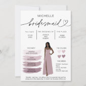 花嫁の介添え人情報カード 婚礼パーティ情報 招待状 (正面)