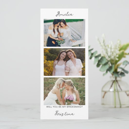 花嫁の介添え人提案写真ストリップ 最高の友人 招待状 (スタンド正面)