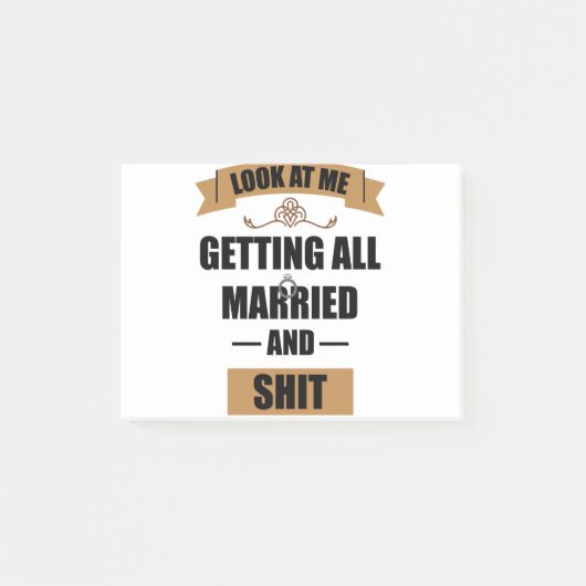 花嫁の介添え人用Tシャツ 酔っ払い独身最後の夜 結婚式 ポストイット (正面)