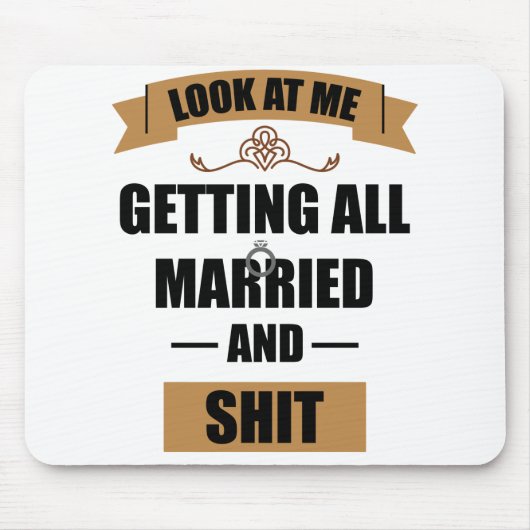 花嫁の介添え人用Tシャツ 酔っ払い独身最後の夜 結婚式 マウスパッド (正面)